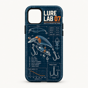 Fishing Lure Blueprint Phone Case - Lure Lab 07