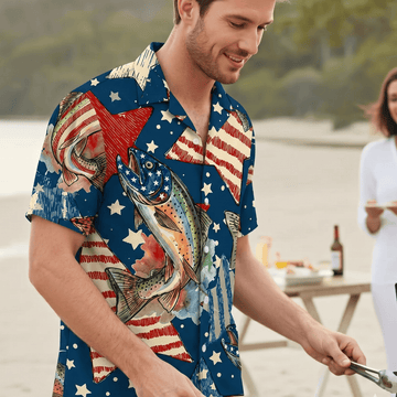 The Liberty Trout Spangled Hawaiian Shirt – Catch the Spirit of Freedom