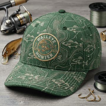 Walleye Hunter Embroidered Baseball Cap - Unisex Walleye Fishing Hat