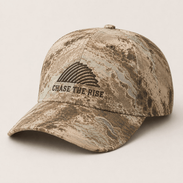 Grayling Fishing - Chase The Rise Embroidered Baseball Cap - Sandstone Current Camo