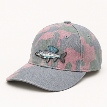Grayling Embroidered Baseball Cap - Unisex Grayling Fishing Hat - Pastel Camouflage