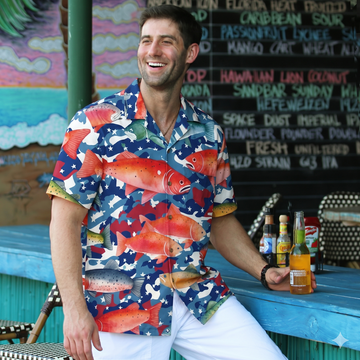 The American Trout Spangled Hawaiian Shirt