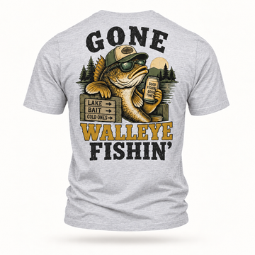 Gone Walleye Fishin’ Shirt – Funny Walleye Fishing T-Shirt, Hoodie, Long Sleeves