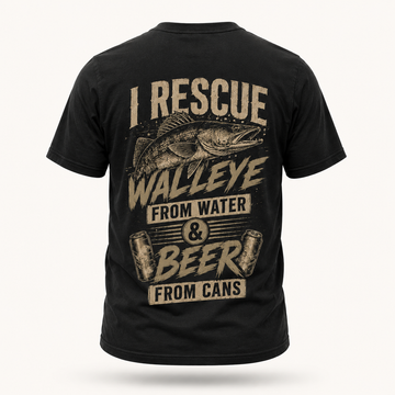 Walleye Angler Beer Lover Vintage Fishing T-Shirt