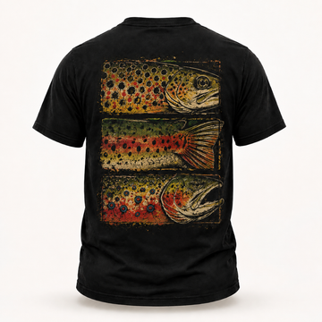Wild Trout Patterns Vintage Fishing T-Shirt – Distressed Angler Tee